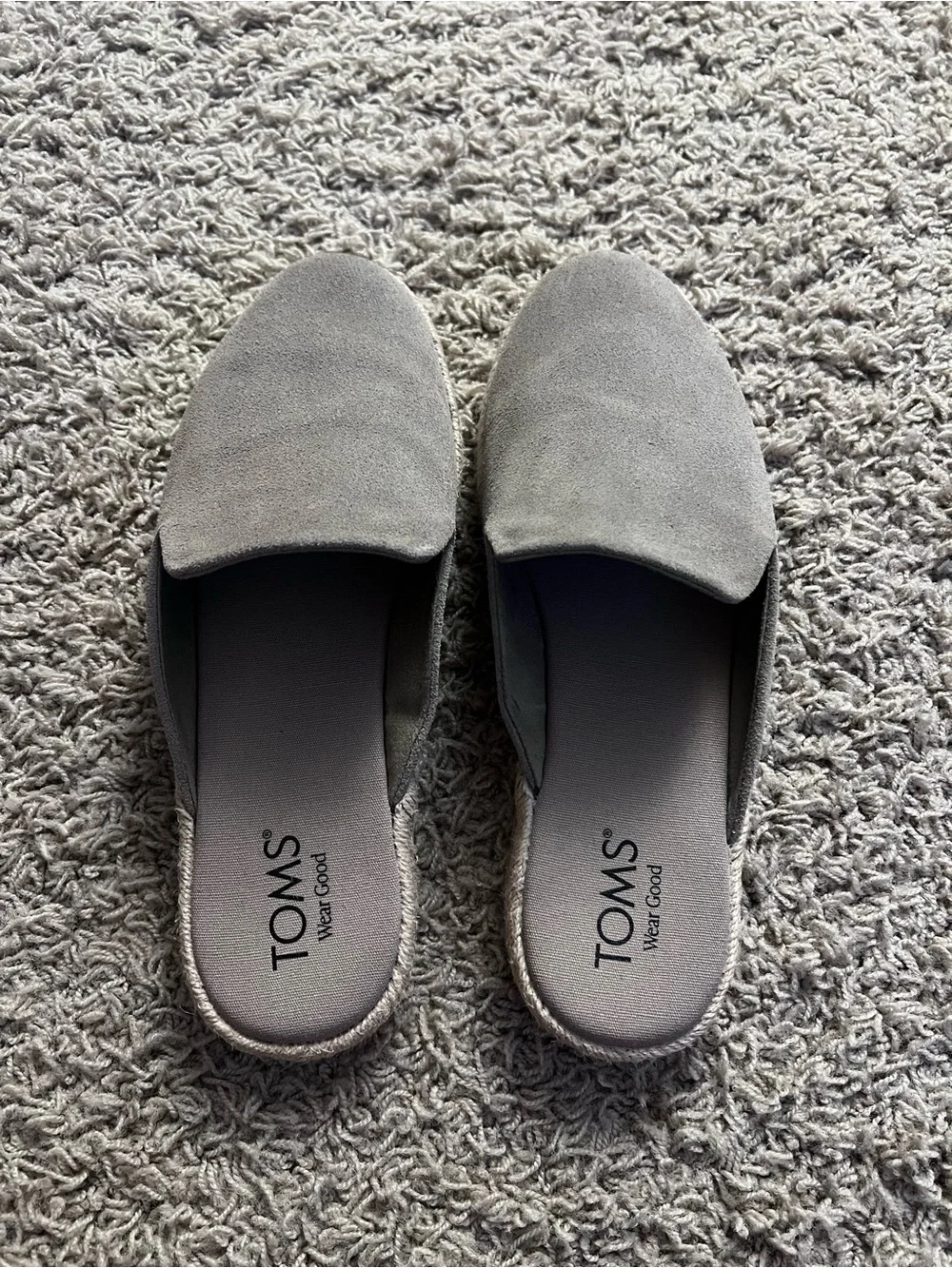 New TOMS Women’s Santiago Espadrille Mule Size 9 Beige Suede